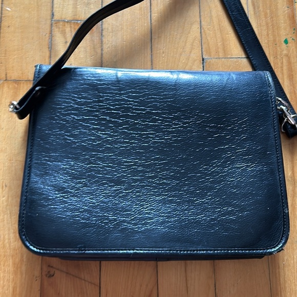 Vintage turnlock black Leather Crossbody Bag - Picture 4 of 6